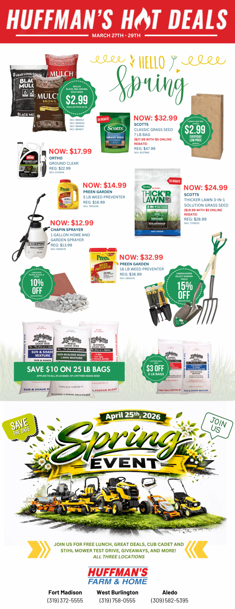 HUFFMAN'S MARCH 27TH-29TH WEEKEND AD (1)