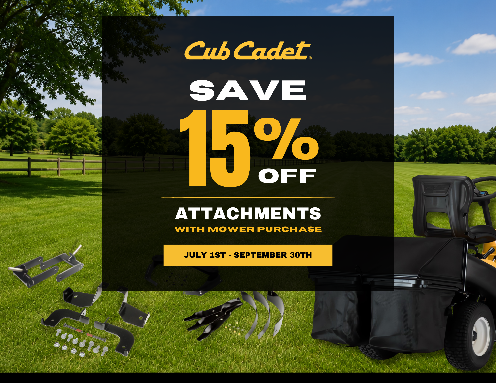 Cub Cadet 15% off accessories!